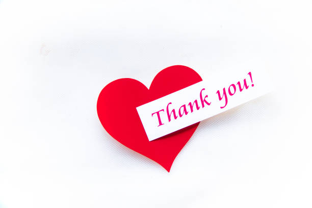 Thank you card with red heart