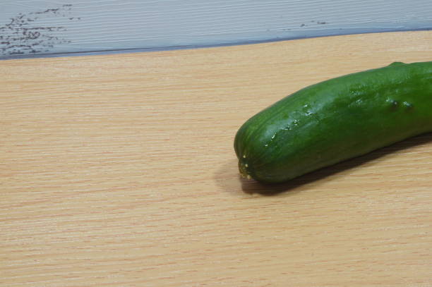 I took a photo of the back side of the cucumber on the cutting board.