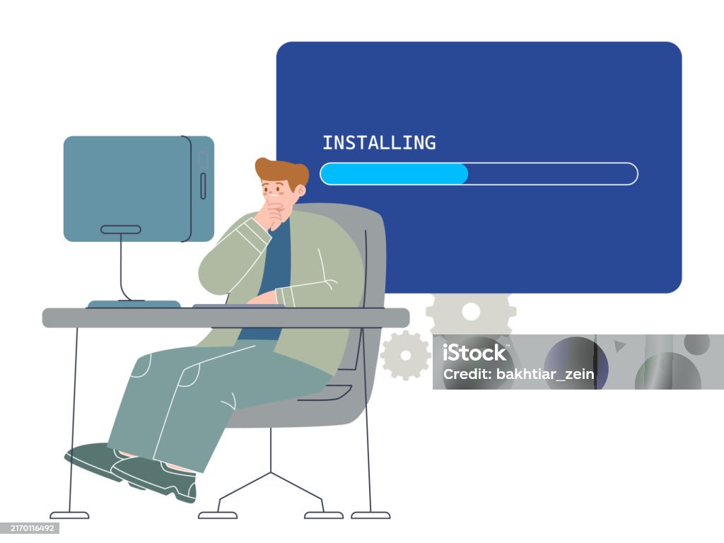 Install Operating System Installing Os Loading Load Upgrade Update New ...