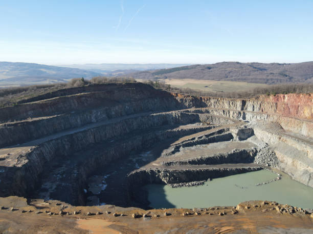 istock Aerial view of a quarry with water 2170117038