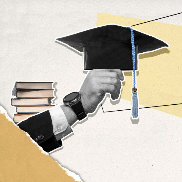 istock A businessman is holding a graduation cap and a watch 2170117846