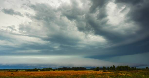 istock Supercell cloud storm structure. Landscape view of a storm 2170119876
