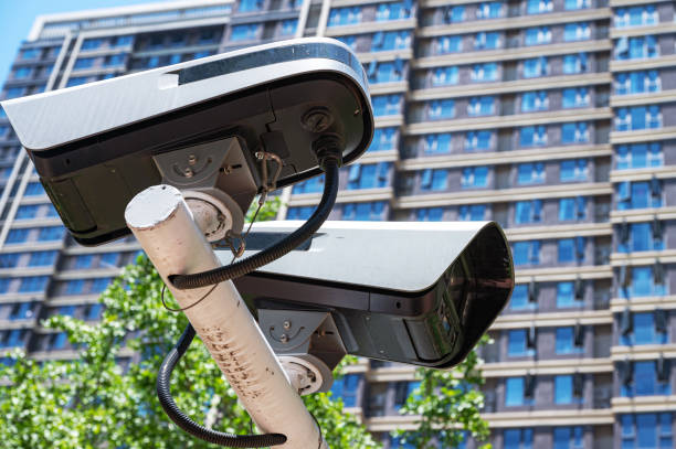 istock Security camera in front of the office building 2170123377