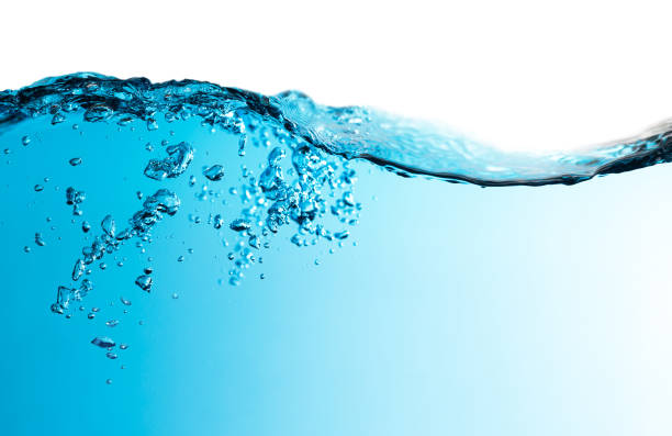istock Water Wave, Air Bubbles Float Up Under Water. Water Splashing. Oxygen Relaxation. Blue Water Textured on White Background. 2170126330