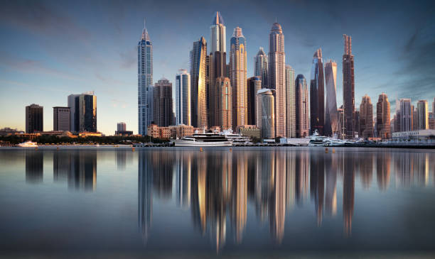 istock Dubai Marina skyline panorama at night, Unites Arab Emirates 2170129464