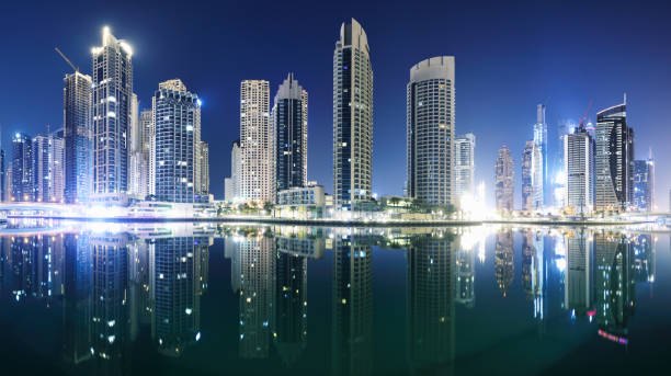 istock Dubai at night, Marina canal skyline panorama, UAE 2170129753