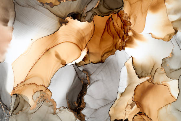istock Natural  luxury abstract fluid art painting in alcohol ink technique. Tender and dreamy  wallpaper. Mixture of colors creating transparent waves and golden swirls. For posters, other printed materials 2170132025