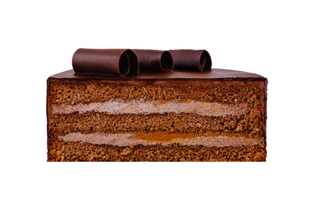 istock Slice of chocolate cake is showing its delicious layers 2170132816