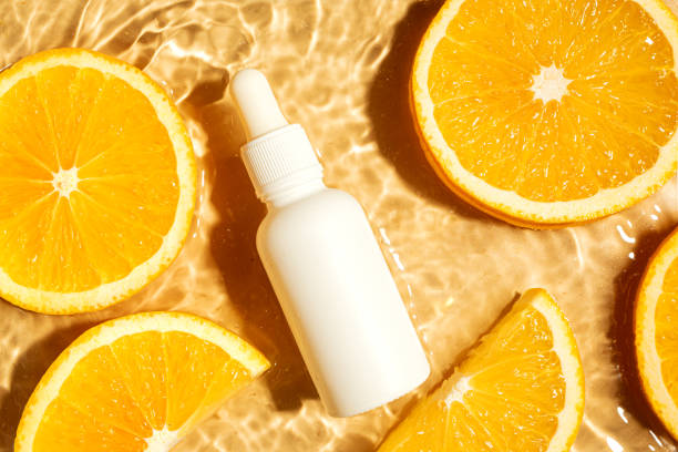 istock Serum bottle and orange citrus slices in water 2170136840