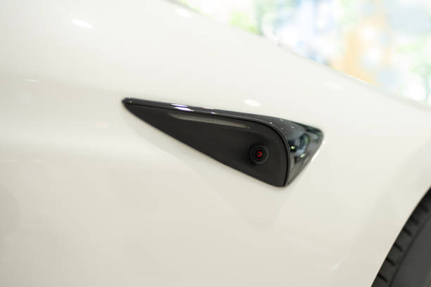 istock side camera car Close-up, showcasing innovative design and advanced features, driving safety electric vehicle, Technological marvel, AI sensor 2170138071