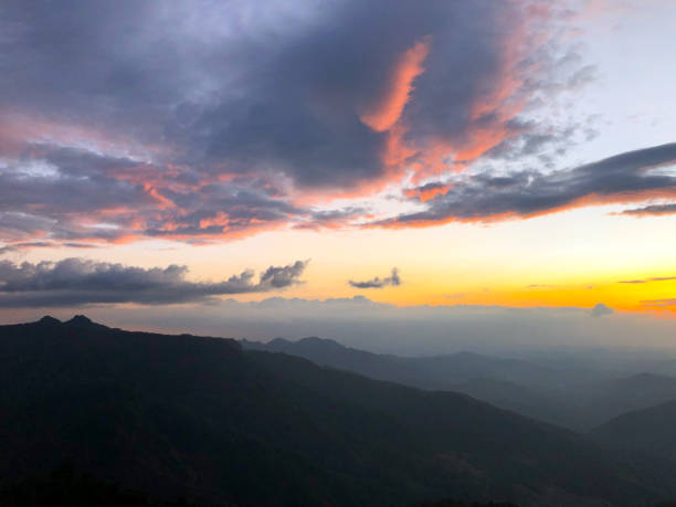 istock Sunset view on the top of the mountain 2170140016
