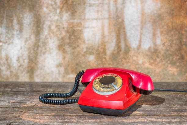 istock Red vintage phone 2170140320
