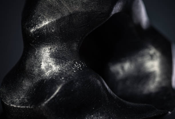 Abstract metallic shape background. Frozen metal liquid