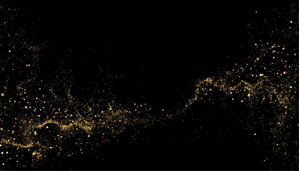 bildbanksillustrationer, clip art samt tecknat material och ikoner med abstract shiny gold glitter design element. for new year, merry christmas greeting card design - glamour