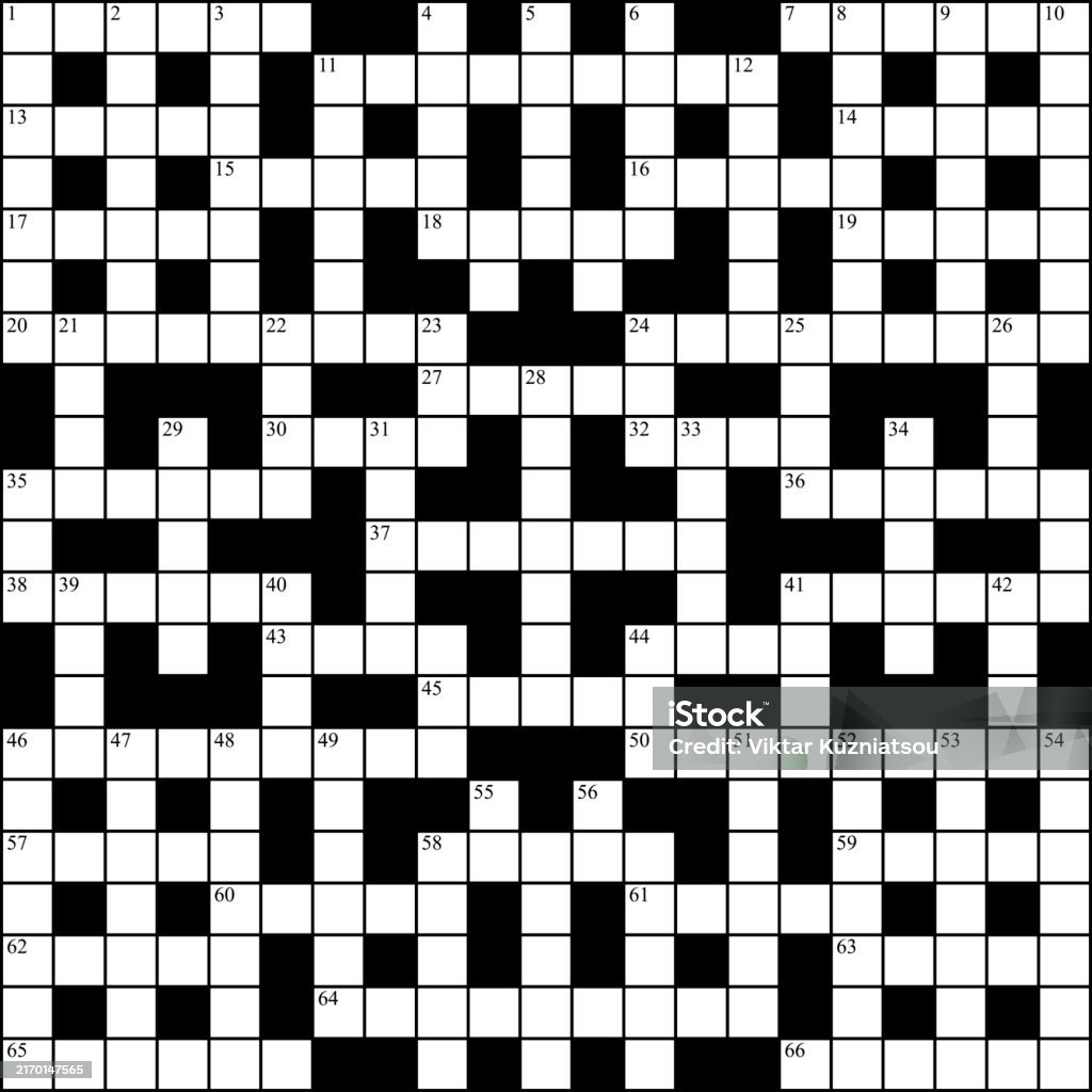 Square Crossword Template Symmetrically Intersecting Rows And Columns ...