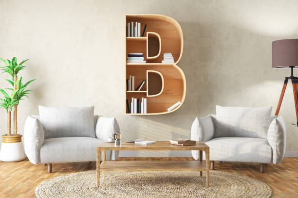istock Letter B Bookshelf in a Cozy Interior 2170148209