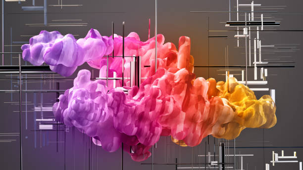istock Abstract digital art featuring vibrant colors and cloud-like geometric shapes creating a modern visual experience 2170148633