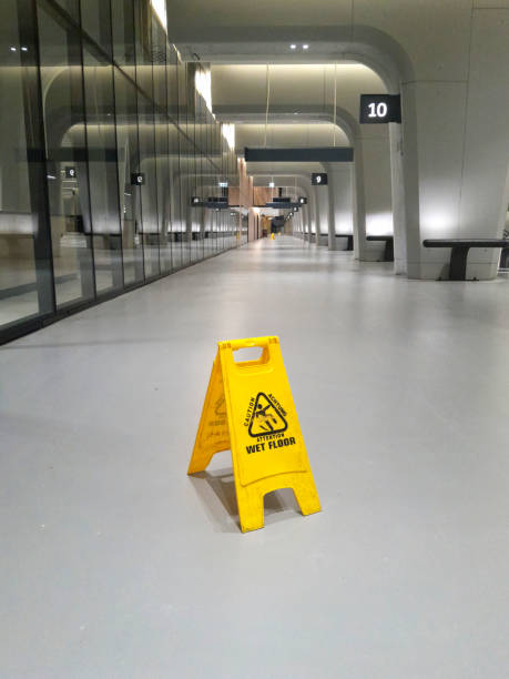 Slippery sign on the floor