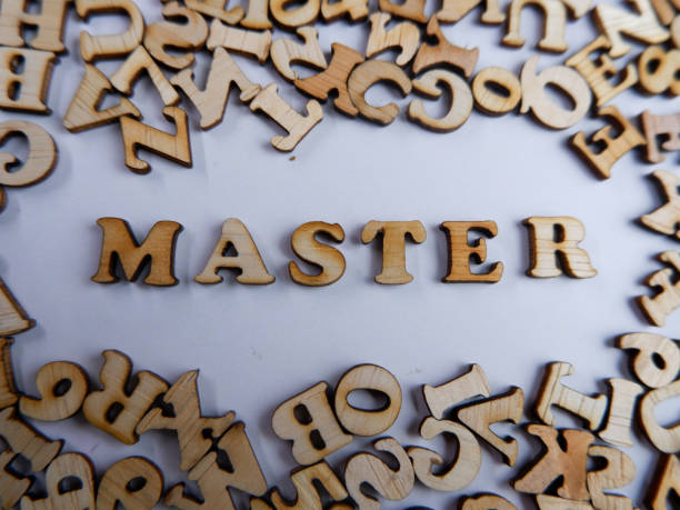 istock Wooden letters text MASTER on white background. Motivational Words Quotes Concept. copy space, banner Top view Flat lay seasonal sale, retail, shopping concept. Black friday sale. 2170152684