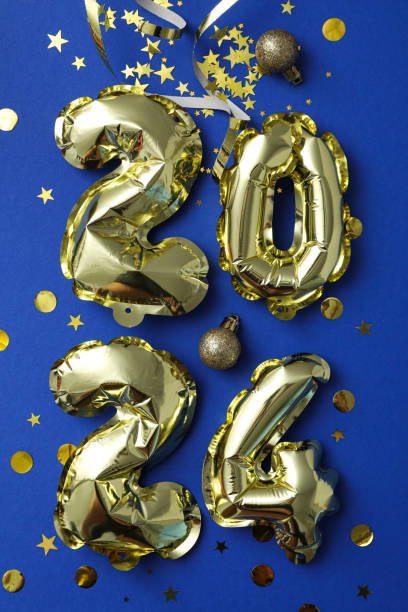 istock New Year 2024 with golden balloons on a light background 2170158659