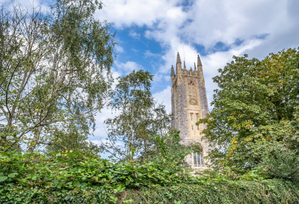 Holy Trinity Church in Exmouth behind trees
