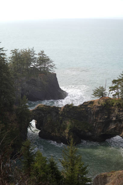 Natural Arch Formation Over the Ocean at Samuel H. Boardman State Park