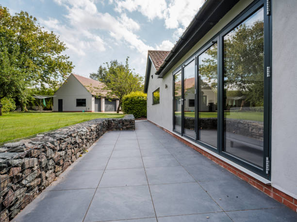 Gabian wall and bifold patio doors