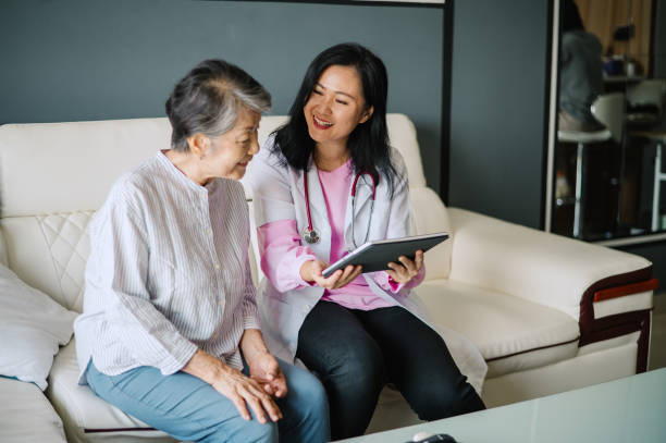 istock Asian social worker is visiting a senior woman. 2170175149
