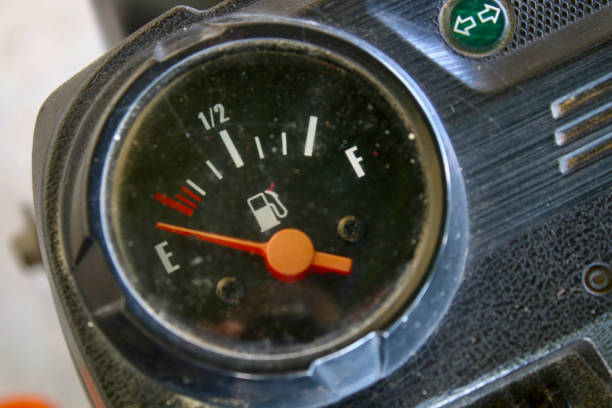 Fuel symbol on modern car dashboard