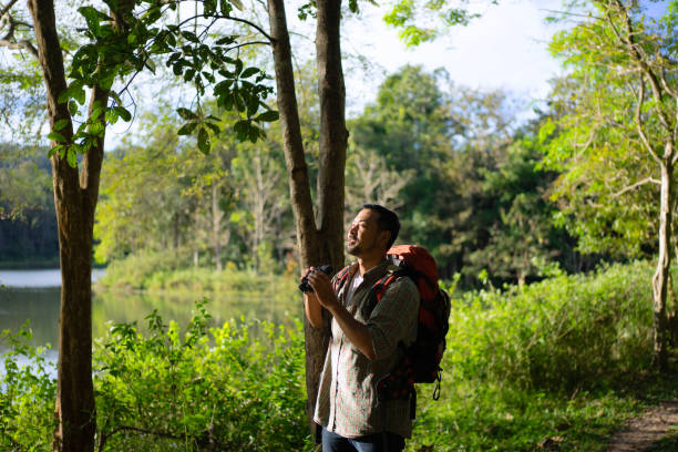 istock Man go to travel at natural park. 2170178511