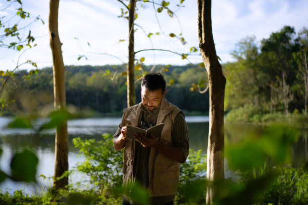 istock Man go to travel at natural park. 2170178647