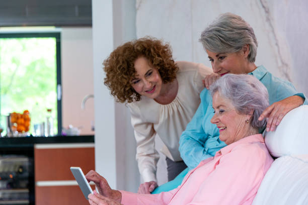 istock Senior Mother and two daughters portrait 2170181223