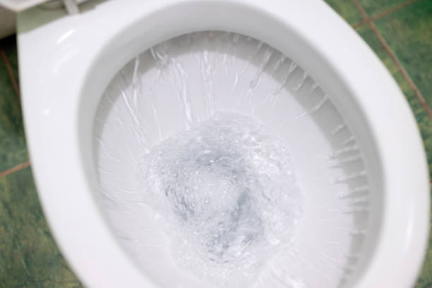 istock Flushing water in toilet 2170182315