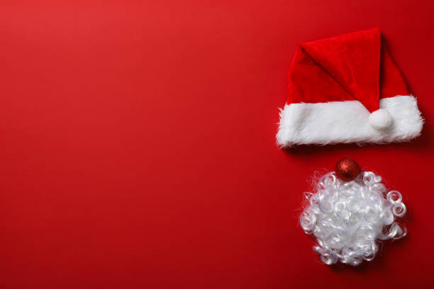 istock Red cap of Santa Claus with a white beard 2170185345