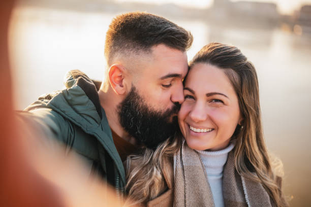 istock Happy couple taking selfie outdoor 2170186425