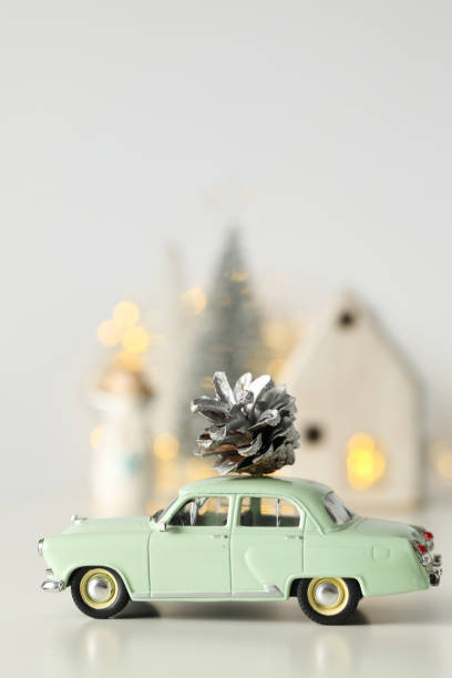 istock Car with a cone and New Year's decor. 2170186621