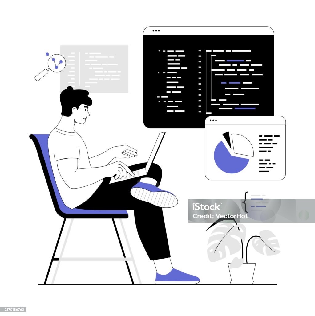 Backend Development Coding And Programming It Specialist Sit And Write ...