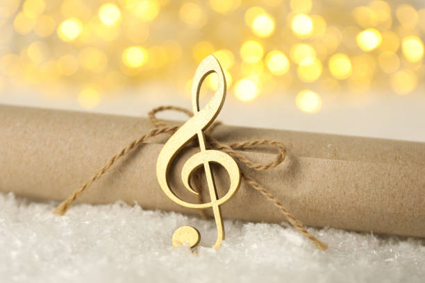istock Musical, golden treble clef with a scroll. 2170188215