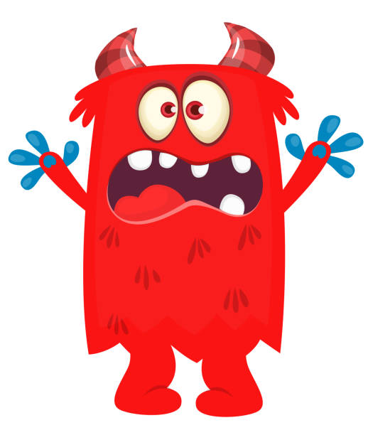 istock Cartoon cute monster with funny excited face expression waving hands . Vector illustration isolated on white. Halloween design 2170188586