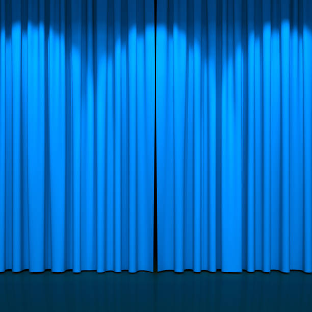 istock Luxury stage or windows curtains, realistic 3D illustration 2170191933