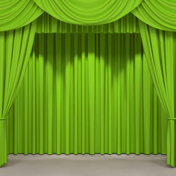 istock Luxury stage or windows curtains, realistic 3D illustration 2170191956