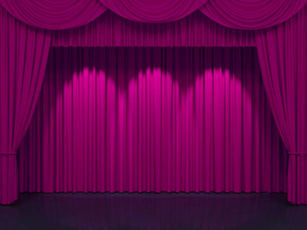 istock Luxury stage or windows curtains, realistic 3D illustration 2170192043