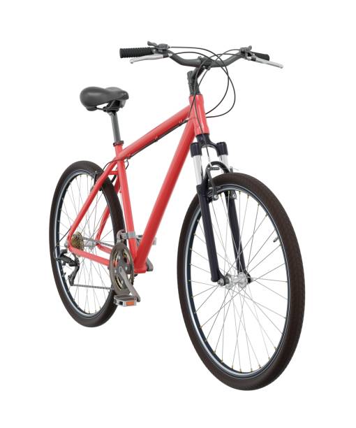istock Red bicycle, front side view isolated on white background, 3D illustration 2170192128