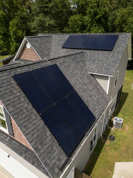 istock Solar Powered Home - Close Up - Side of House 2170194563