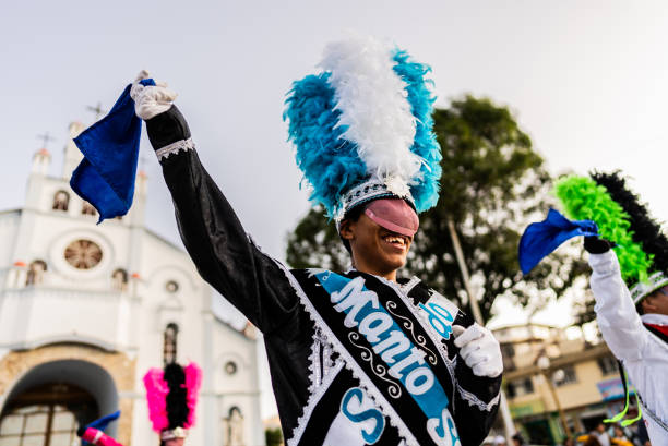 Shacsha dancer dancing on Huaraz, in Peru