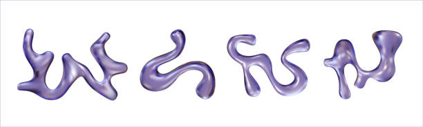 istock Chrome liquid abstract shapes. Metal elements in Y2K stile. Aesthetic futuristic design elements. 2170198601