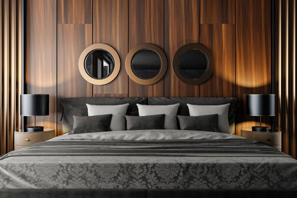 istock Black Luxury modern retro-style master bedroom 2170199829