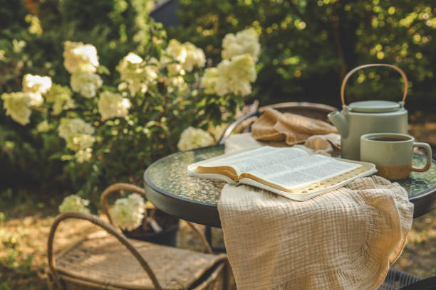 istock Bible on table in garden, morning prayer and worship 2170205207