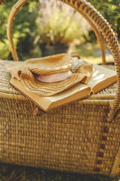 istock Wicker basket and hat, summer mood 2170205222