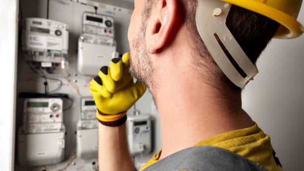istock Technician working on a modern electricity power meter station in a building. 2170209022